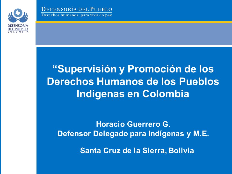 Supervisión y Promoción de los Derechos Humanos de los Pueblos Indígenas en Colombia