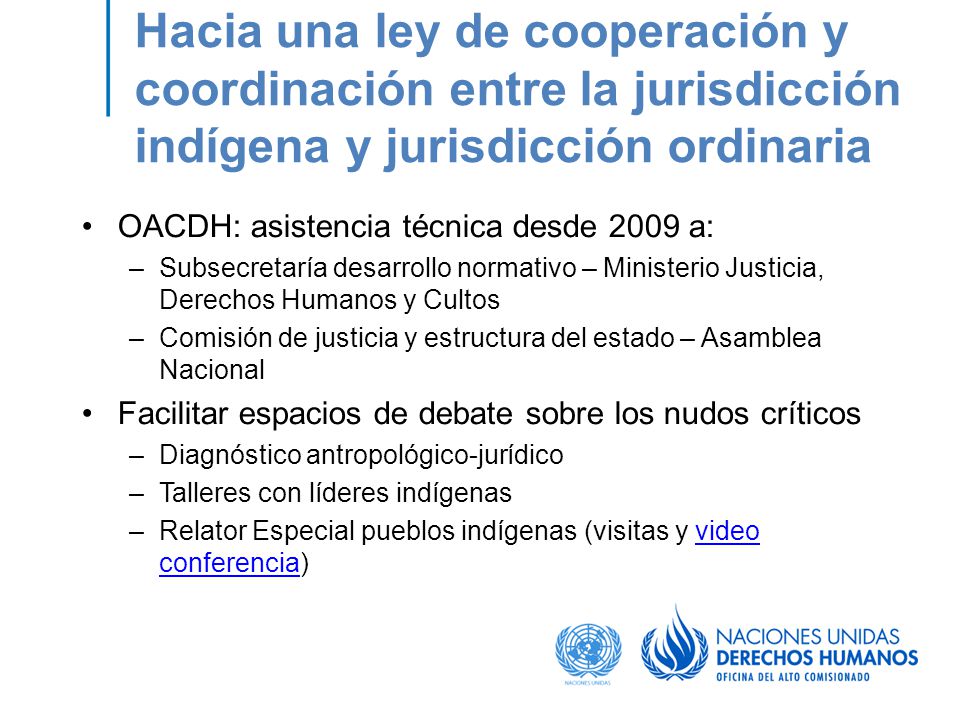 Hacia una ley de cooperación y coordinación entre la jurisdicción indígena y jurisdicción ordinaria