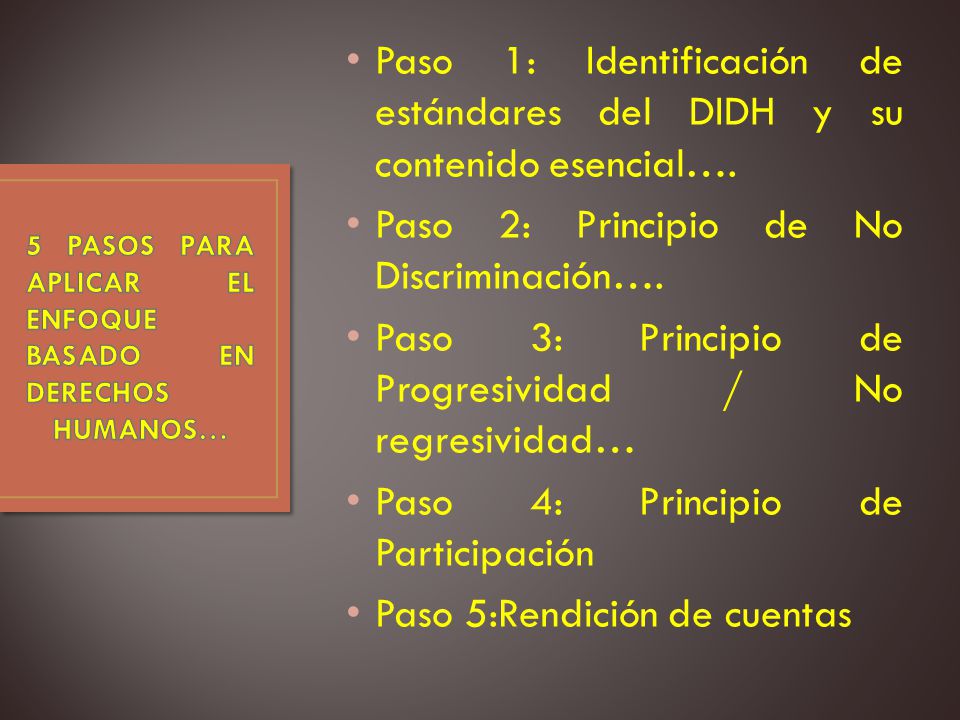 5 PASOS PARA APLICAR EL ENFOQUE BASADO EN DERECHOS HUMANOS…