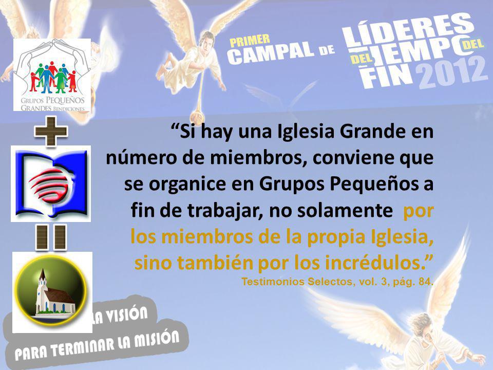 Si hay una Iglesia Grande en número de miembros, conviene que se organice en Grupos Pequeños a fin de trabajar, no solamente por los miembros de la propia Iglesia, sino también por los incrédulos.