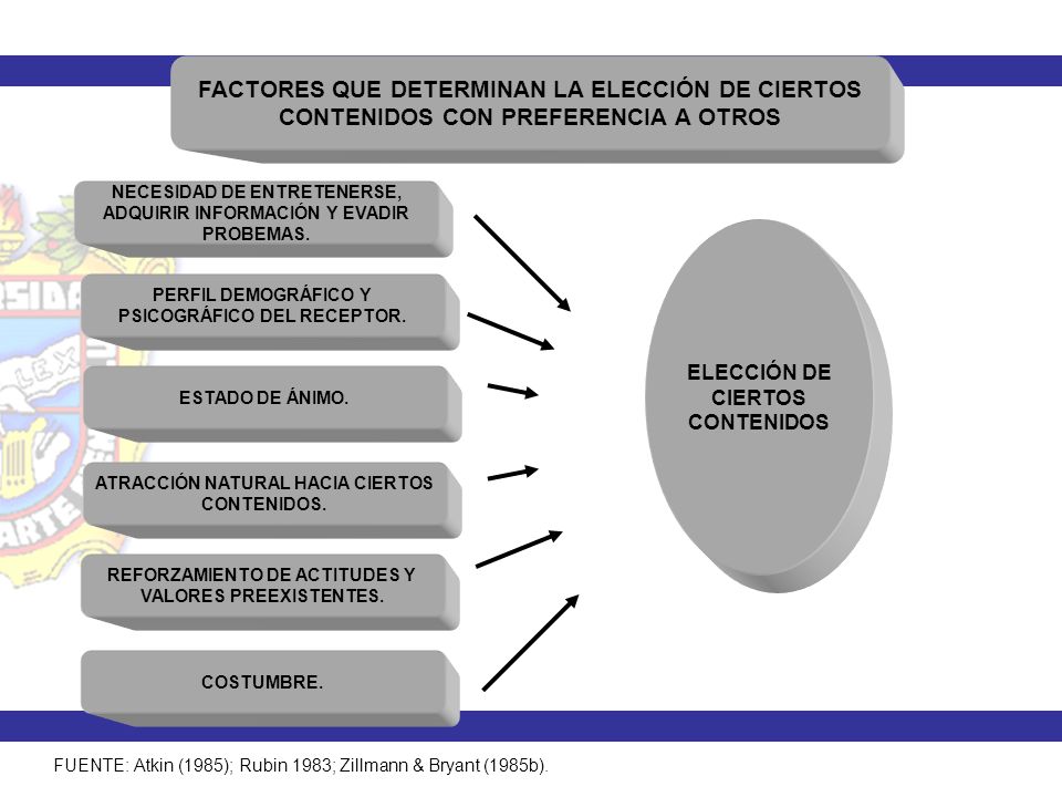 FACTORES QUE DETERMINAN LA ELECCIÓN DE CIERTOS CONTENIDOS CON PREFERENCIA A OTROS