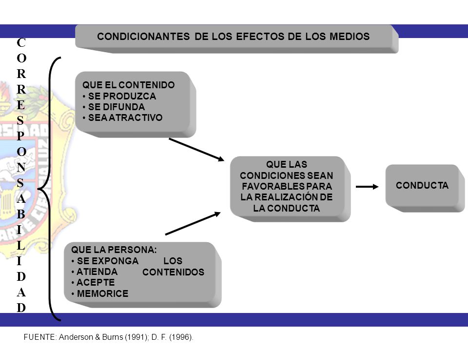 C O R E S P N A B I L D CONDICIONANTES DE LOS EFECTOS DE LOS MEDIOS
