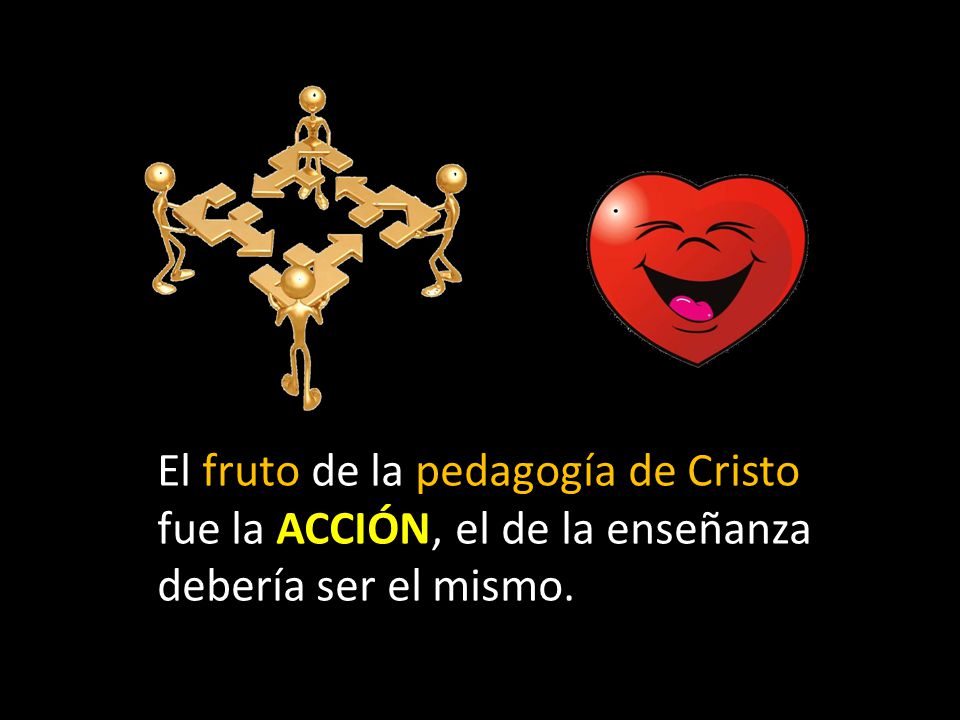 El fruto de la pedagogía de Cristo fue la ACCIÓN, el de la enseñanza debería ser el mismo.