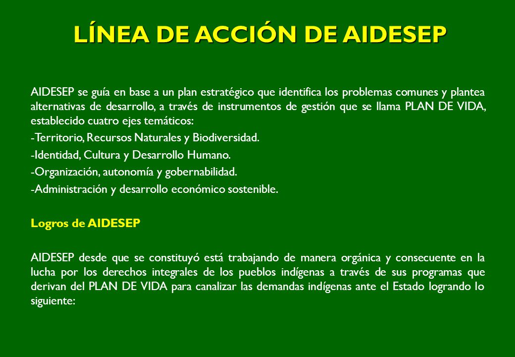 LÍNEA DE ACCIÓN DE AIDESEP