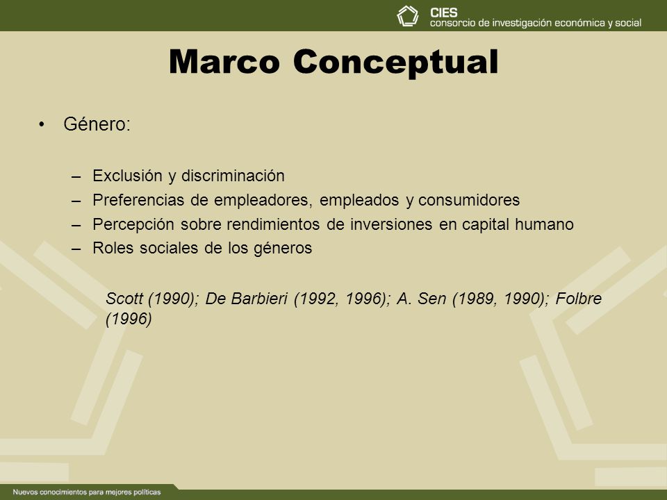 Marco Conceptual Género: Exclusión y discriminación