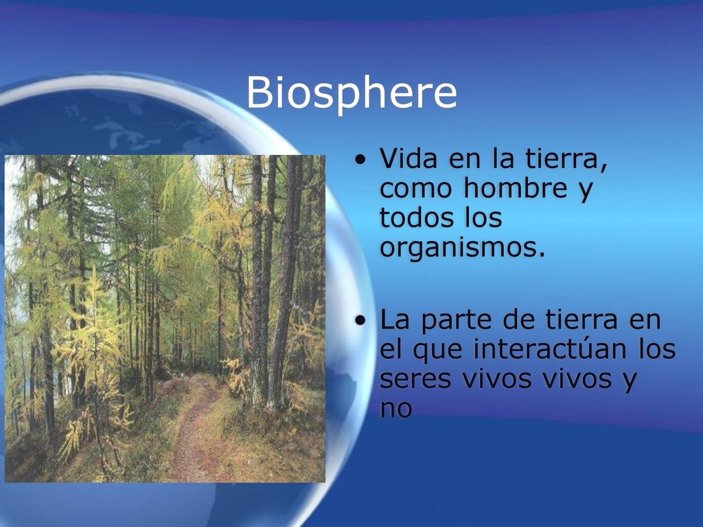 Biosphere Vida en la tierra, como hombre y todos los organismos.
