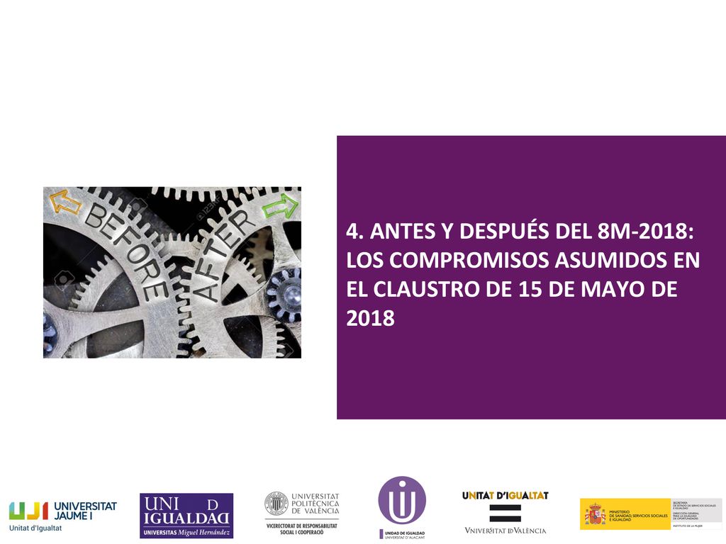 4. ANTES Y DESPUÉS DEL 8M-2018: LOS COMPROMISOS ASUMIDOS EN EL CLAUSTRO DE 15 DE MAYO DE 2018