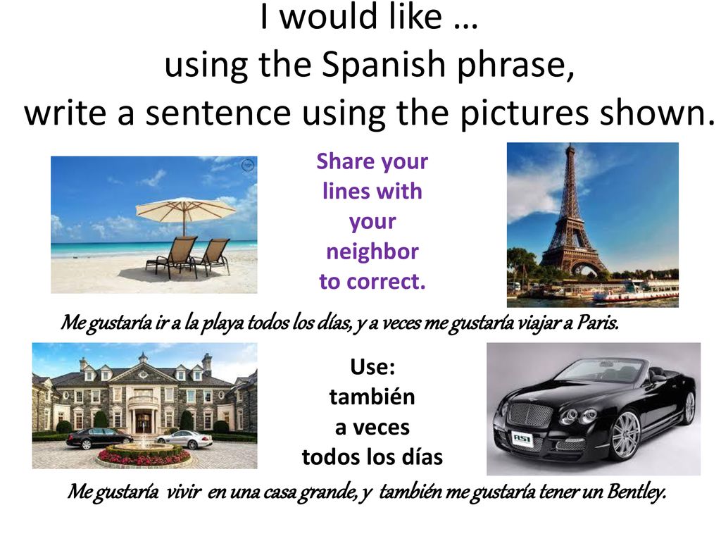 Share your lines with your neighbor to correct.