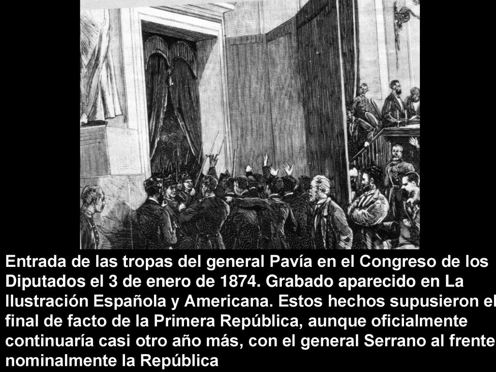Entrada de las tropas del general Pavía en el Congreso de los Diputados el 3 de enero de 1874.