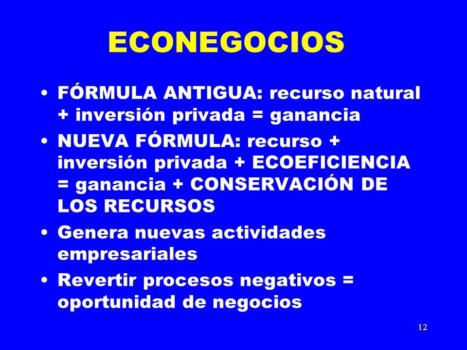 ECONEGOCIOS FÓRMULA ANTIGUA: recurso natural + inversión privada = ganancia.