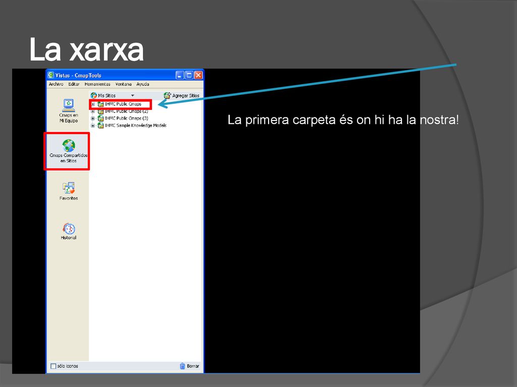 La xarxa La primera carpeta és on hi ha la nostra!