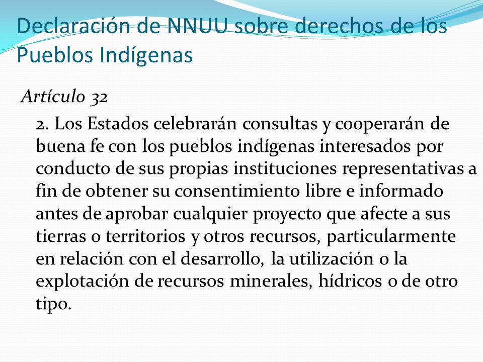 Declaración de NNUU sobre derechos de los Pueblos Indígenas