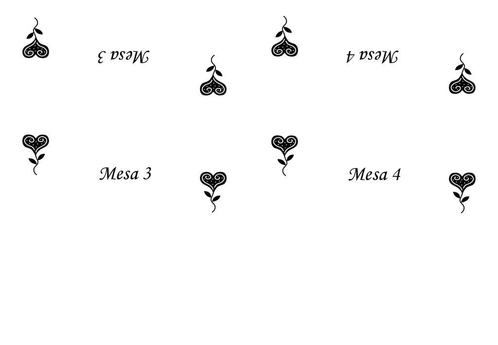 Mesa 3 Mesa 4 Mesa 3 Mesa 4 Para crear portanombres de mesa: