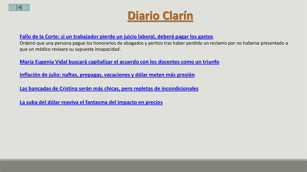 Diario Clarín Fallo de la Corte: si un trabajador pierde un juicio laboral, deberá pagar los gastos.