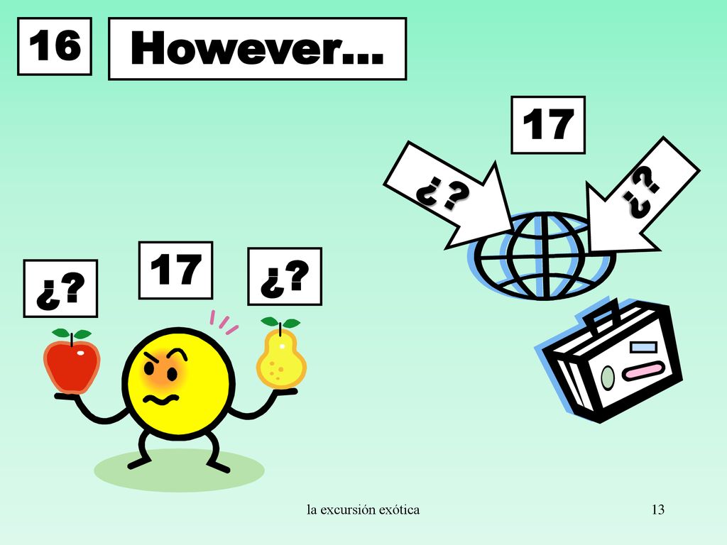 16 However… 17 ¿ 17 ¿ ¿ la excursión exótica