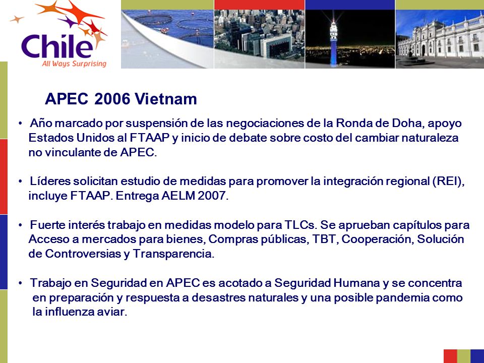 APEC 2006 Vietnam Año marcado por suspensión de las negociaciones de la Ronda de Doha, apoyo.
