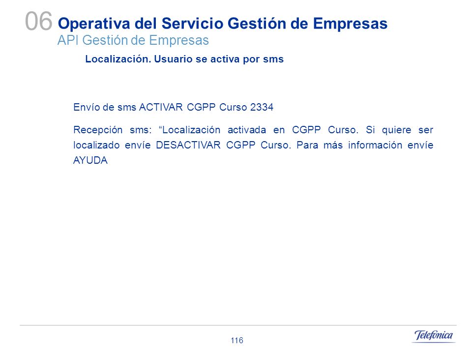 Operativa del Servicio Gestión de Empresas API Gestión de Empresas