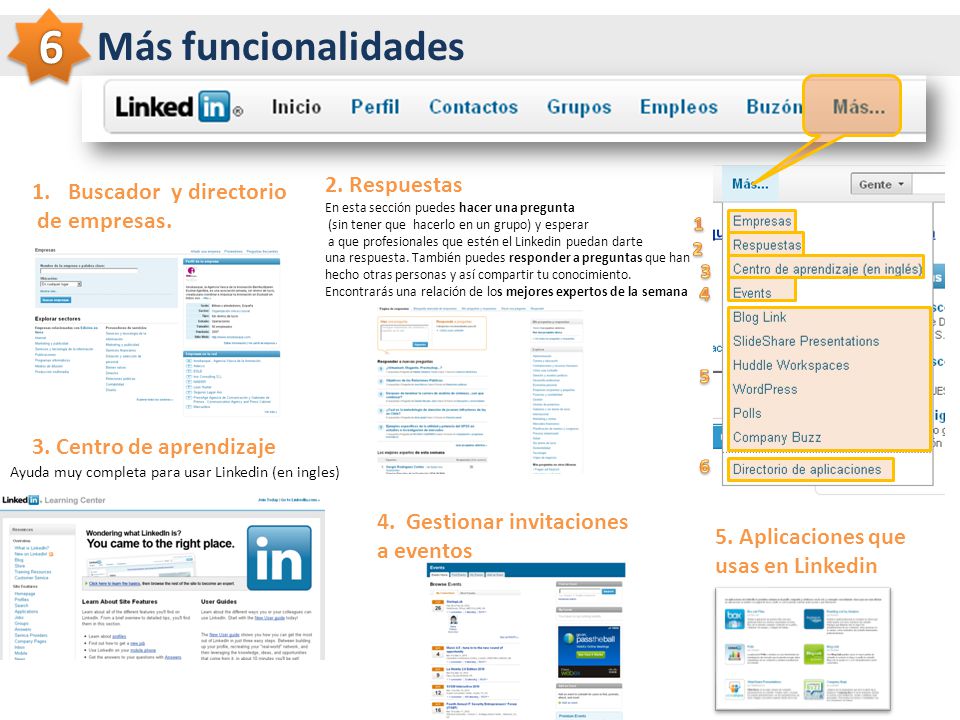 6 Más funcionalidades 2. Respuestas Buscador y directorio de empresas.