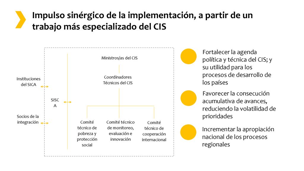 Impulso sinérgico de la implementación, a partir de un trabajo más especializado del CIS