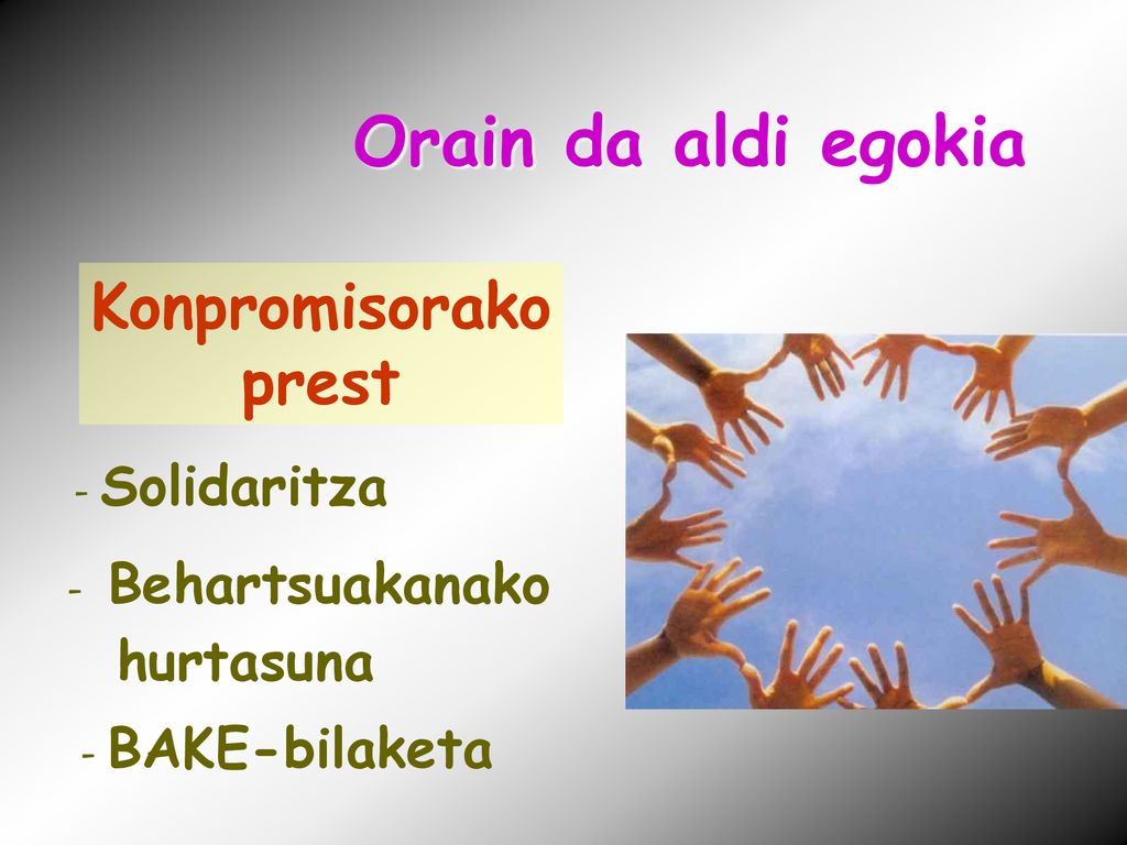 Orain da aldi egokia Konpromisorako prest - Behartsuakanako hurtasuna