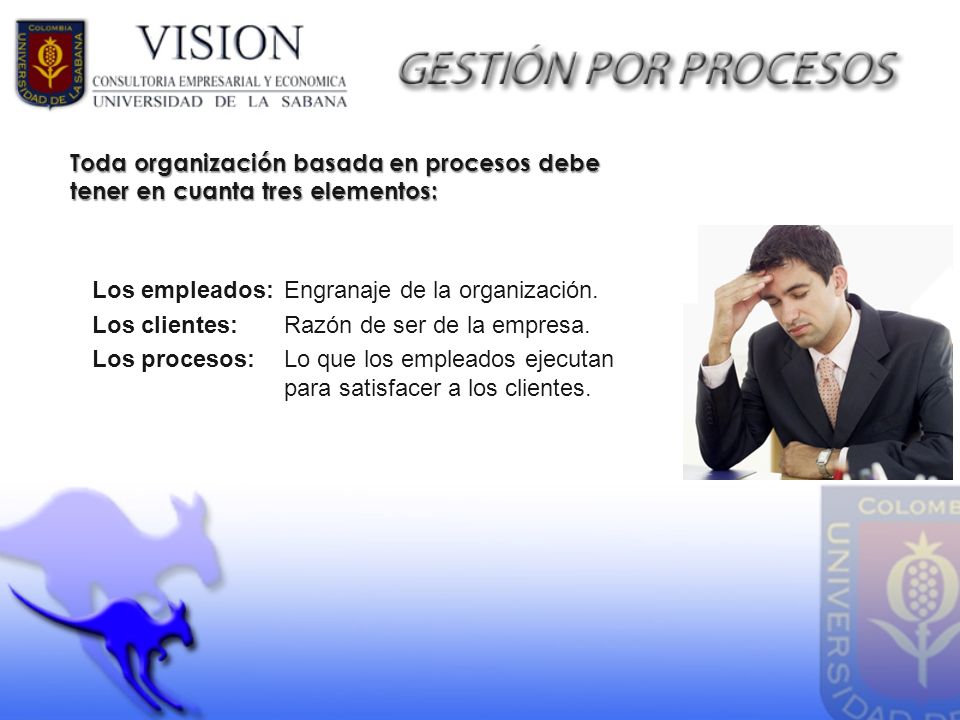 Toda organización basada en procesos debe tener en cuanta tres elementos:
