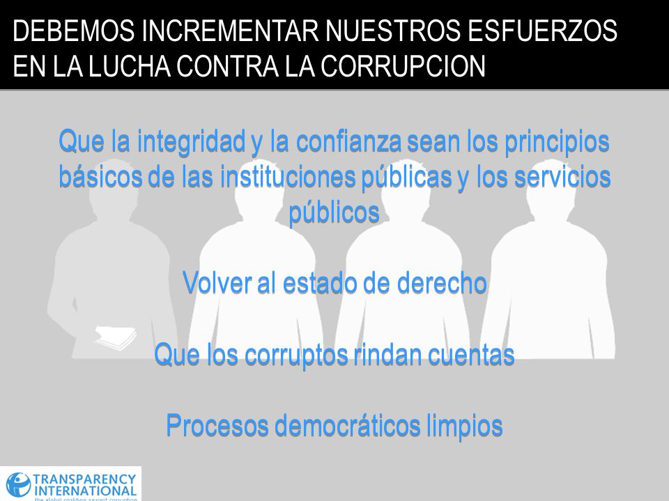 Volver al estado de derecho Que los corruptos rindan cuentas