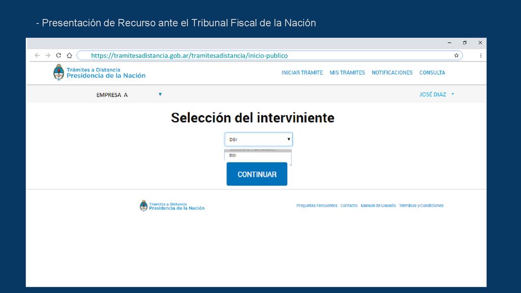 - Presentación de Recurso ante el Tribunal Fiscal de la Nación