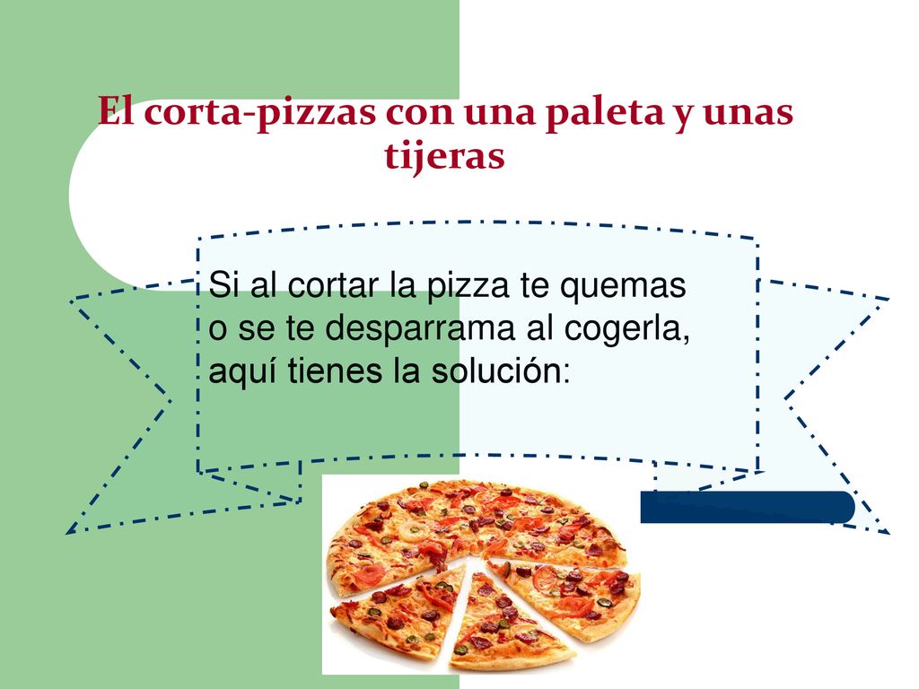 El corta-pizzas con una paleta y unas tijeras