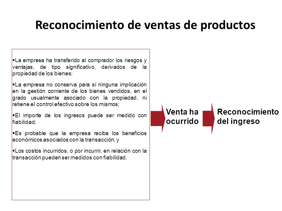 Reconocimiento de ventas de productos