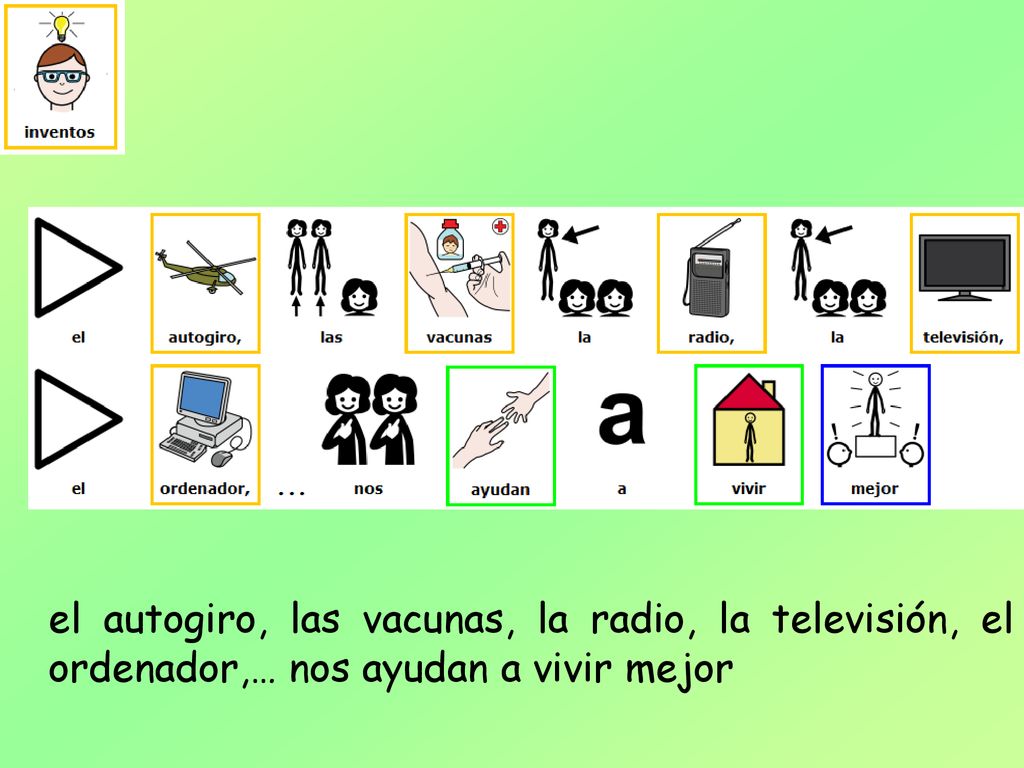 el autogiro, las vacunas, la radio, la televisión, el ordenador,… nos ayudan a vivir mejor