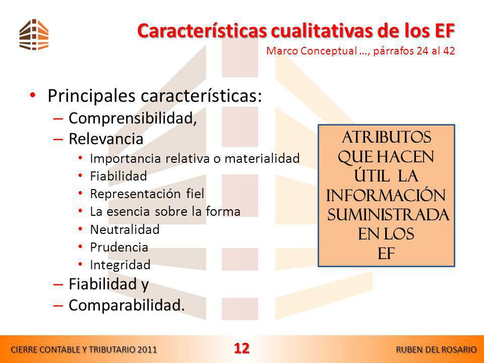 Características cualitativas de los EF Marco Conceptual …, párrafos 24 al 42