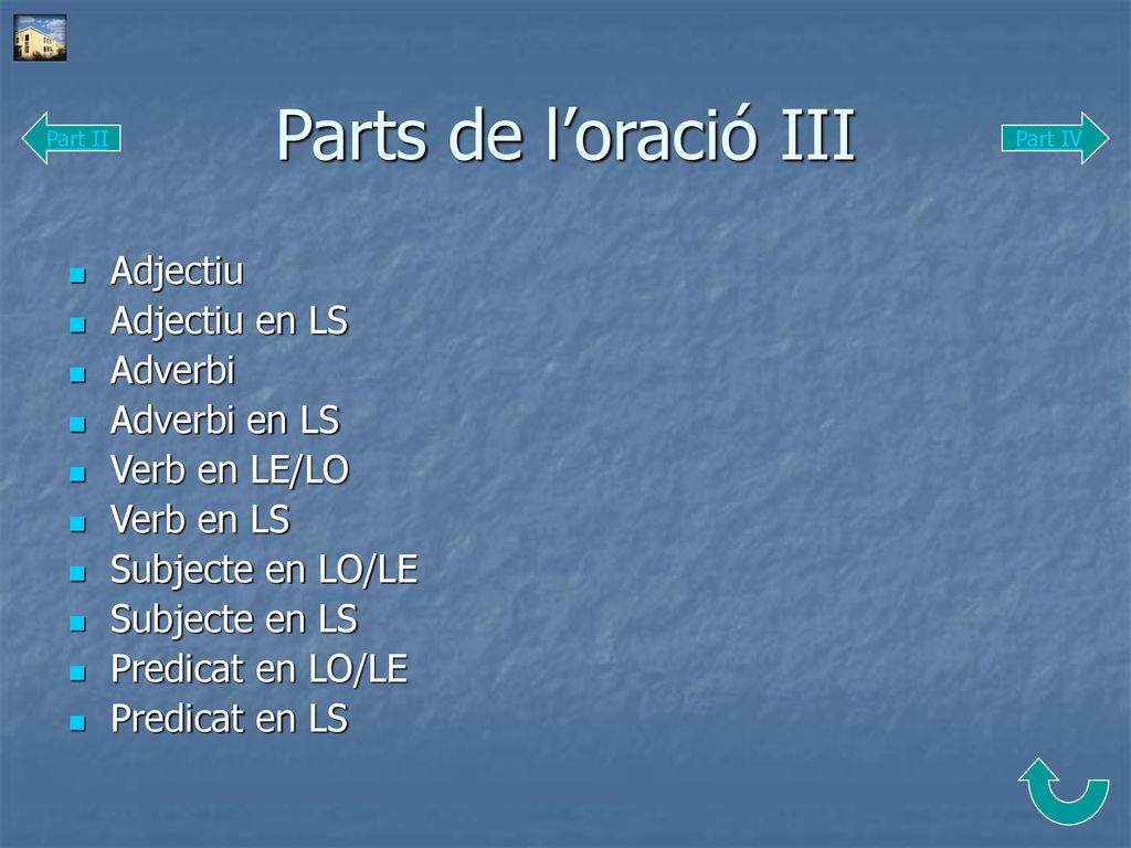Parts de l’oració III Adjectiu Adjectiu en LS Adverbi Adverbi en LS
