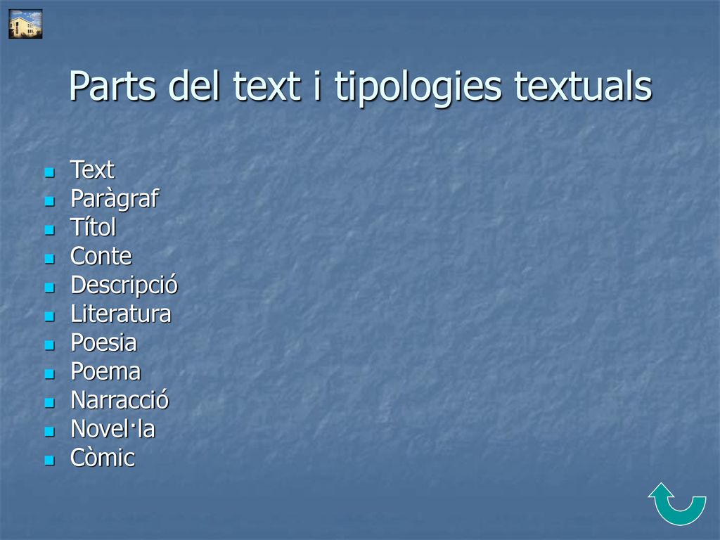 Parts del text i tipologies textuals