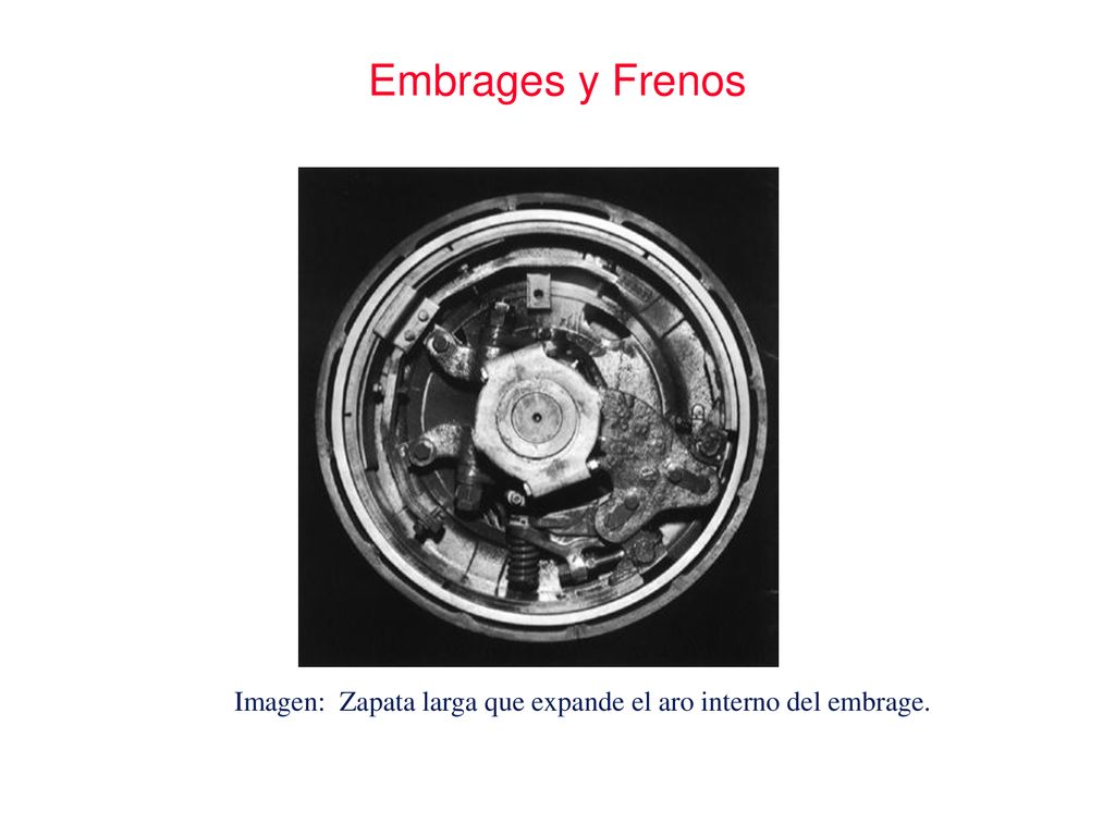 Embrages y Frenos Imagen: Zapata larga que expande el aro interno del embrage.
