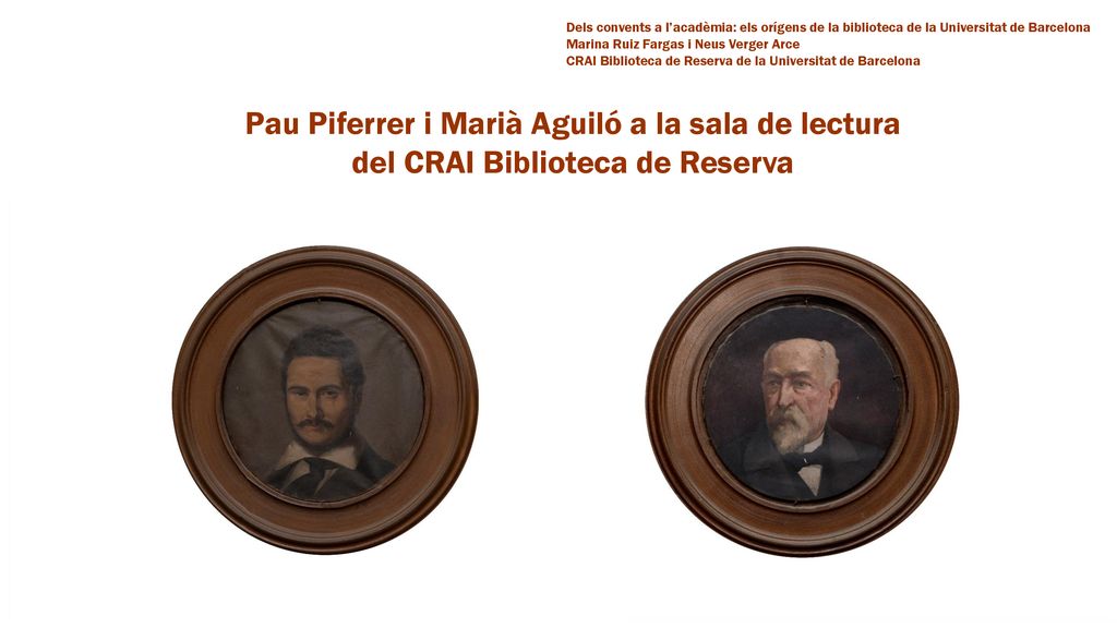 Pau Piferrer i Marià Aguiló a la sala de lectura