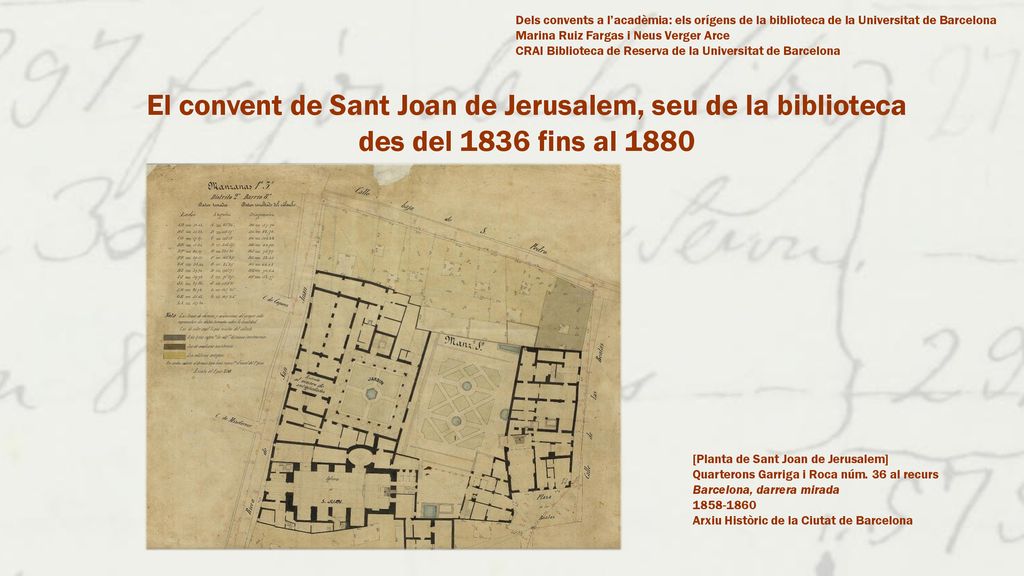 El convent de Sant Joan de Jerusalem, seu de la biblioteca
