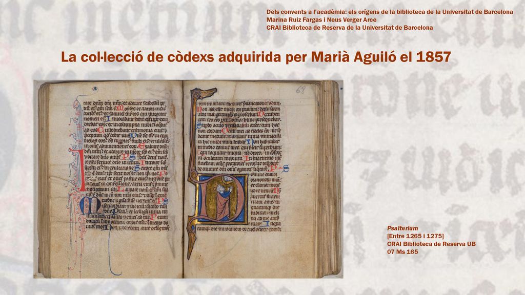 La col·lecció de còdexs adquirida per Marià Aguiló el 1857