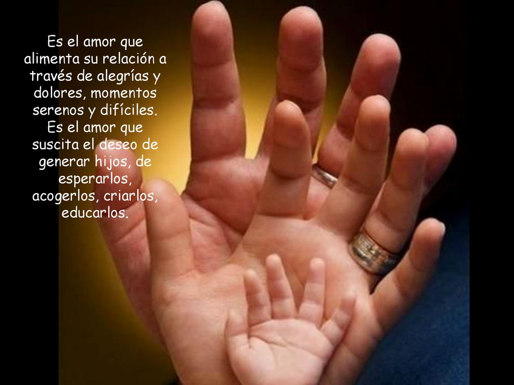 Es el amor que alimenta su relación a través de alegrías y dolores, momentos serenos y difíciles.