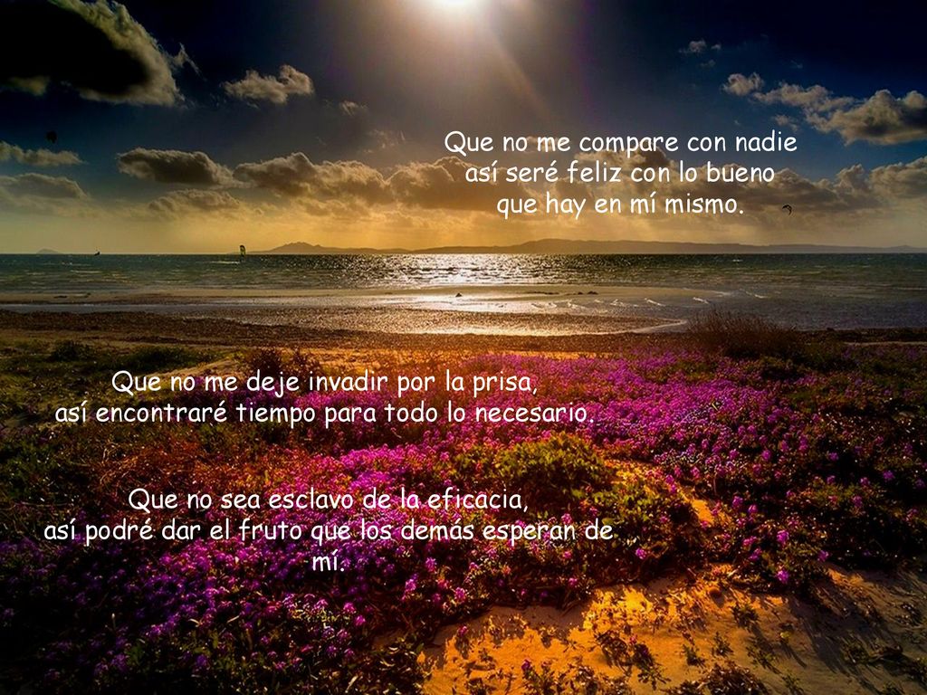 Que no me compare con nadie así seré feliz con lo bueno que hay en mí mismo.