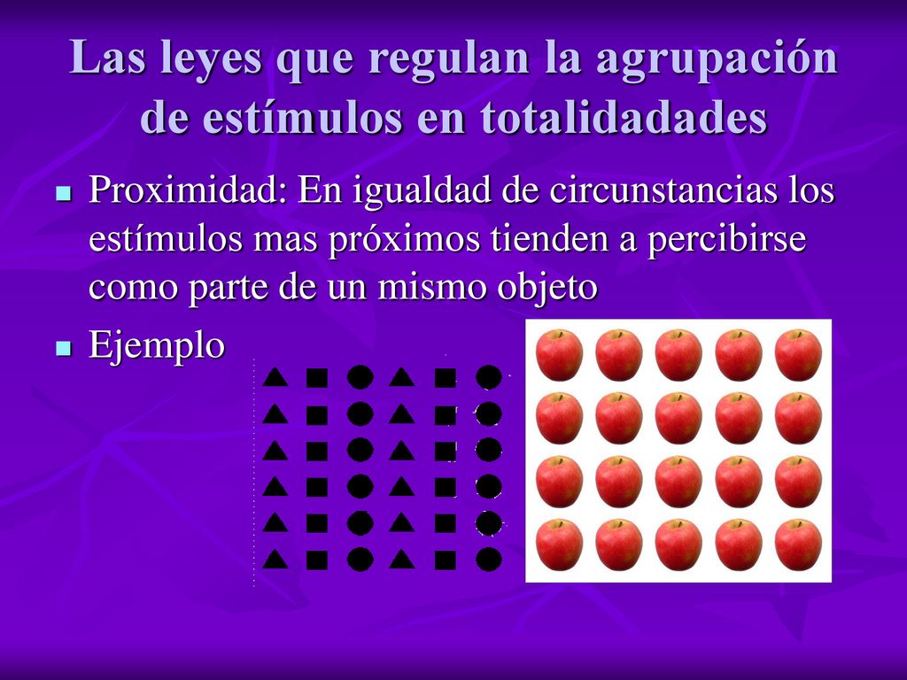 Las leyes que regulan la agrupación de estímulos en totalidadades