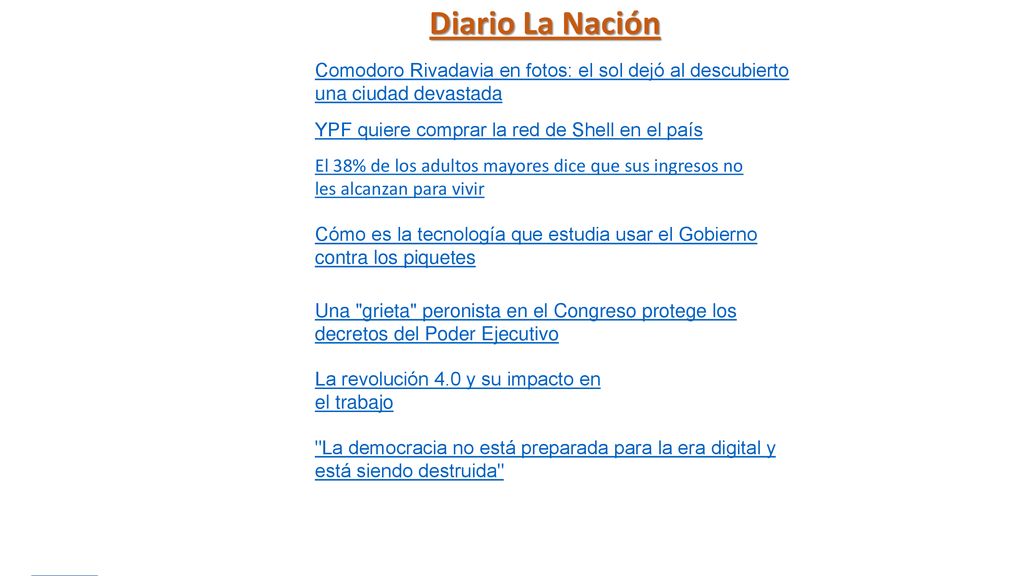Diario La Nación Comodoro Rivadavia en fotos: el sol dejó al descubierto una ciudad devastada. YPF quiere comprar la red de Shell en el país.