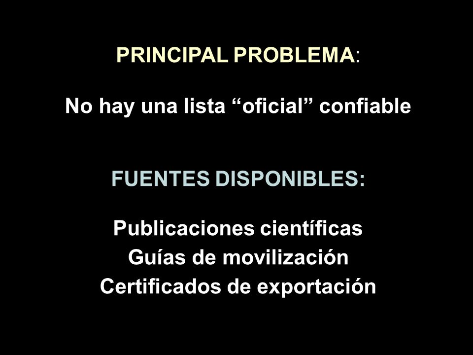 No hay una lista oficial confiable