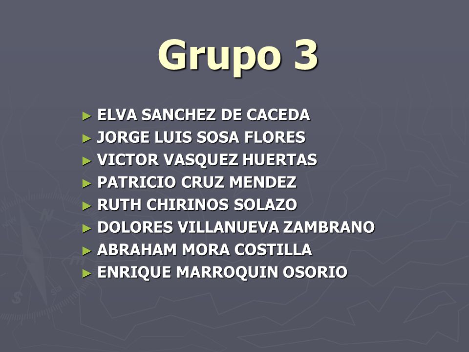 Grupo 3 ELVA SANCHEZ DE CACEDA JORGE LUIS SOSA FLORES