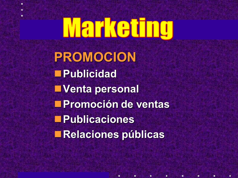 PROMOCION Marketing Publicidad Venta personal Promoción de ventas