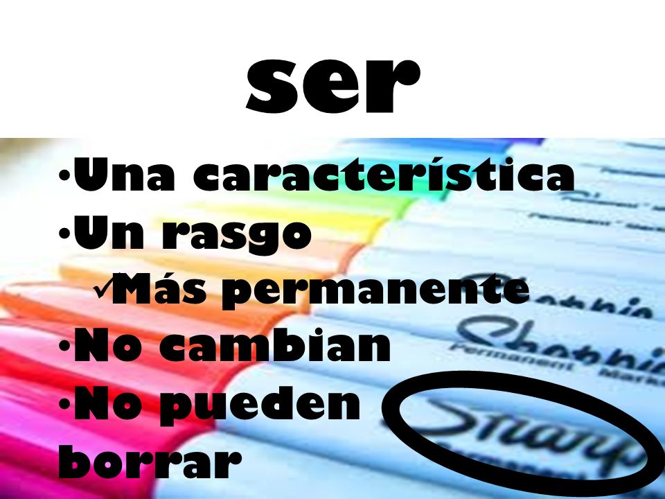 Una característica Un rasgo Más permanente No cambian No pueden borrar