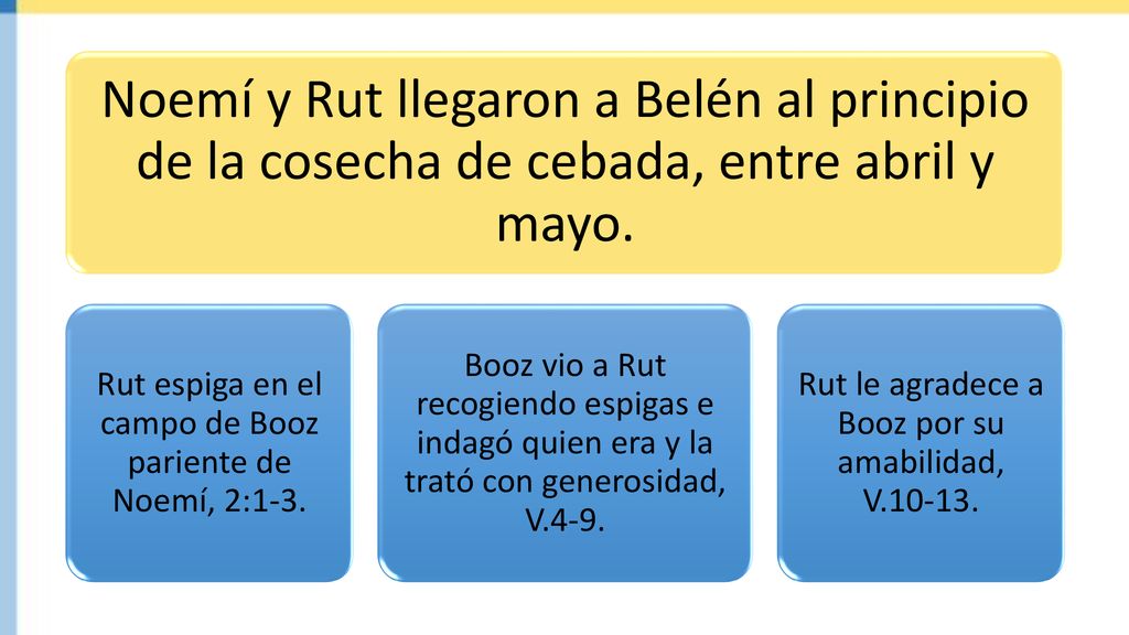 Noemí y Rut llegaron a Belén al principio de la cosecha de cebada, entre abril y mayo.