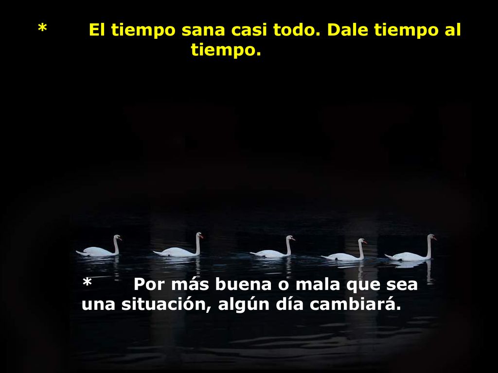 * El tiempo sana casi todo. Dale tiempo al tiempo.