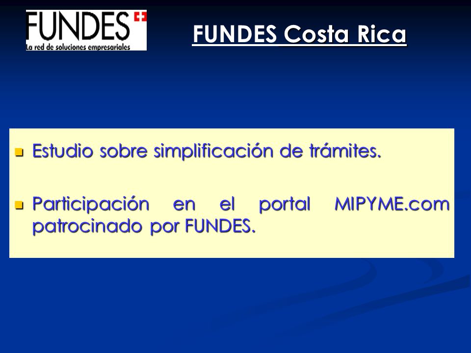 FUNDES Costa Rica Estudio sobre simplificación de trámites.