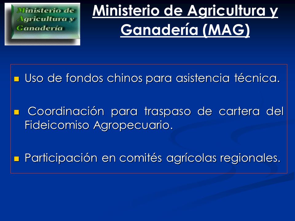 Ministerio de Agricultura y Ganadería (MAG)