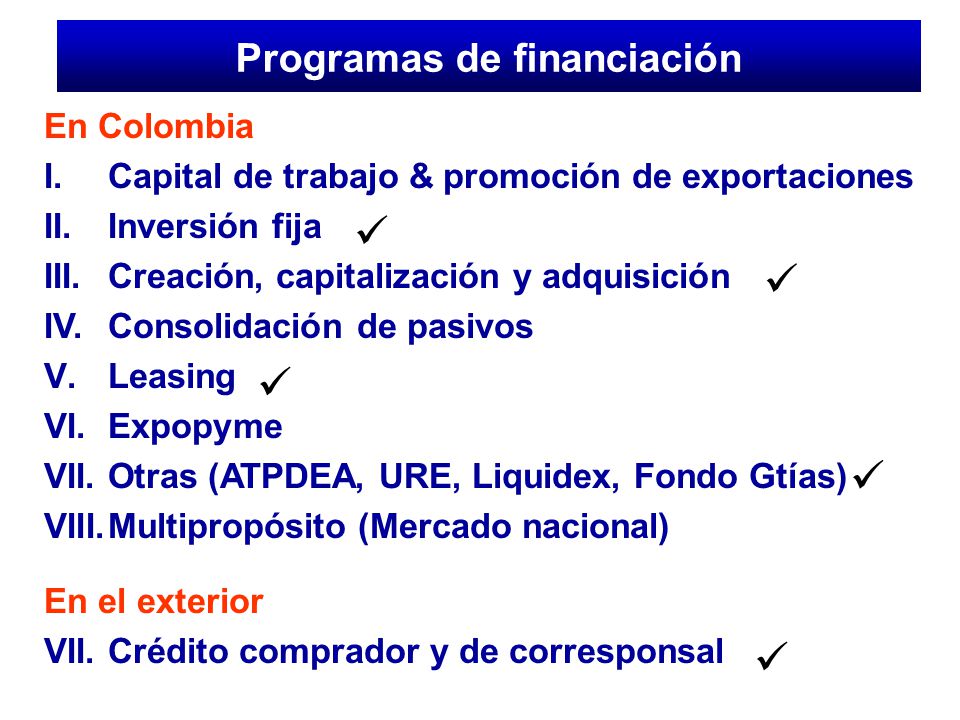 Programas de financiación